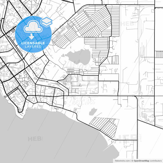 Layered PDF map of Aktau, Mangystau Province, Kazakhstan
