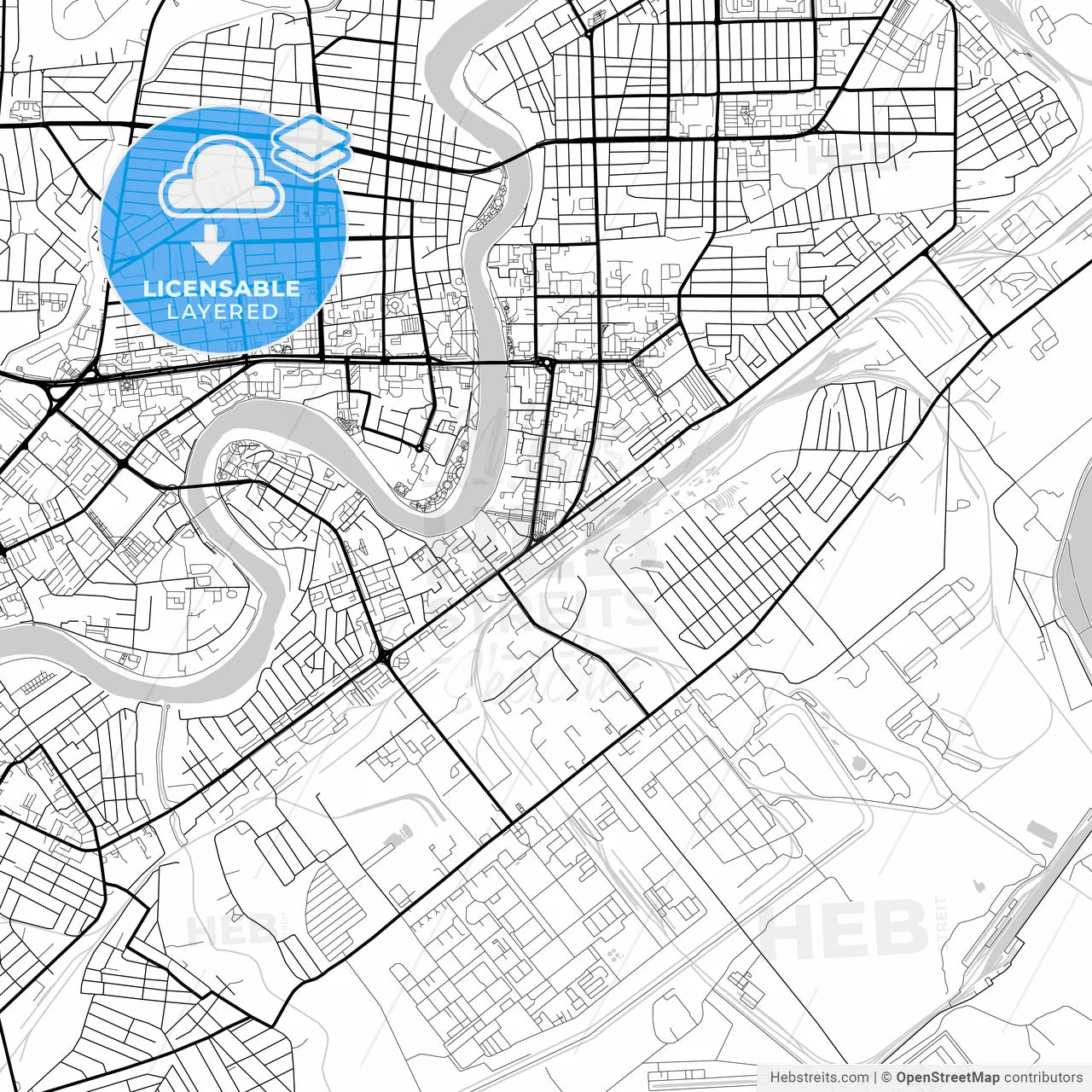Layered PDF map of Atyrau, Atyrau province, Kazakhstan
