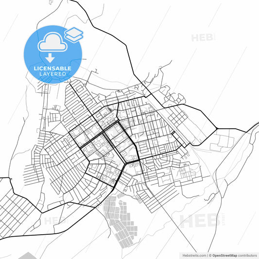 Layered PDF map of Kentau, South Kazakhstan Province, Kazakhstan