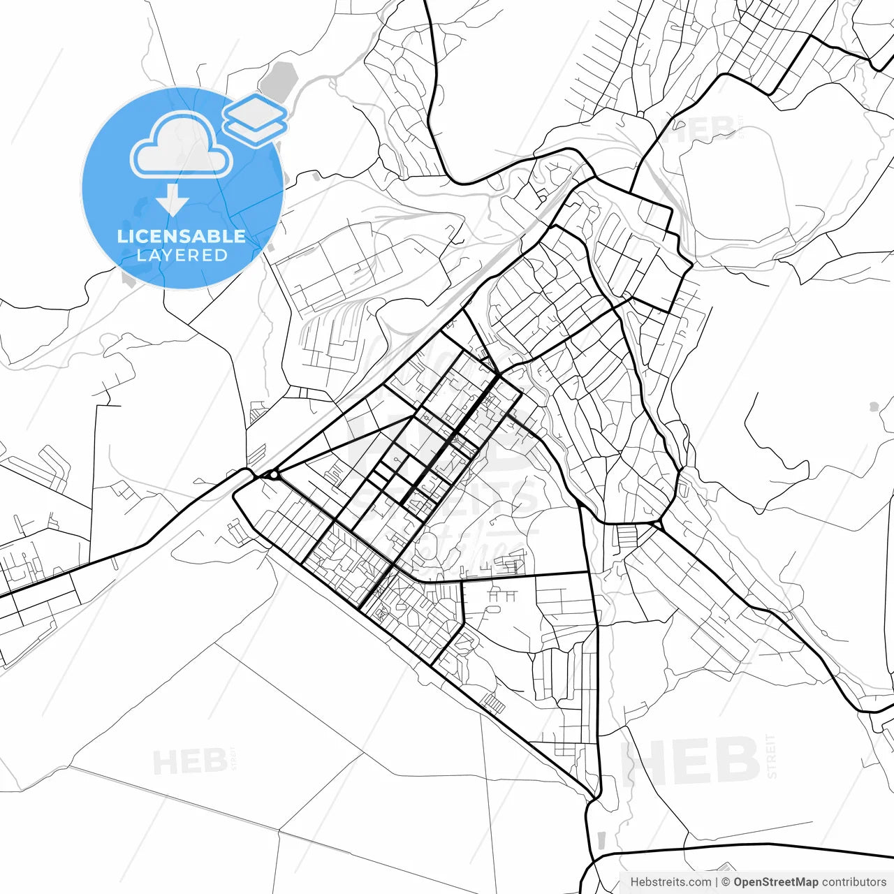 Layered PDF map of Ridder, East Kazakhstan Region, Kazakhstan