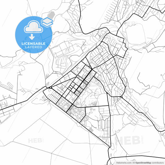 Layered PDF map of Ridder, East Kazakhstan Region, Kazakhstan