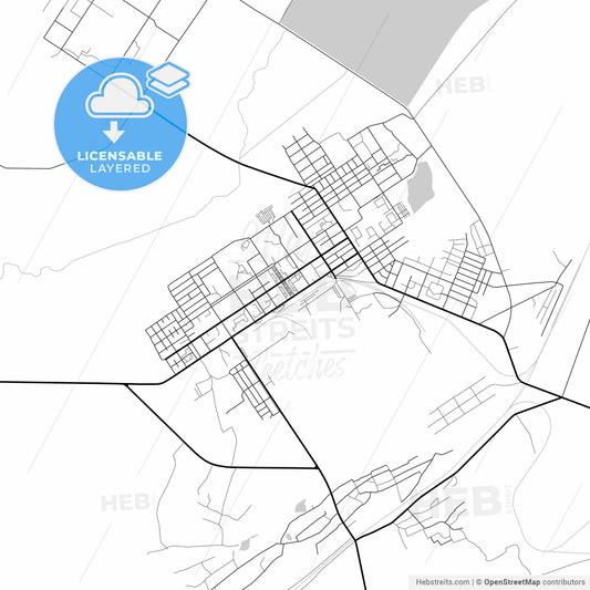Layered PDF map of Saran, Karagandy Province, Kazakhstan