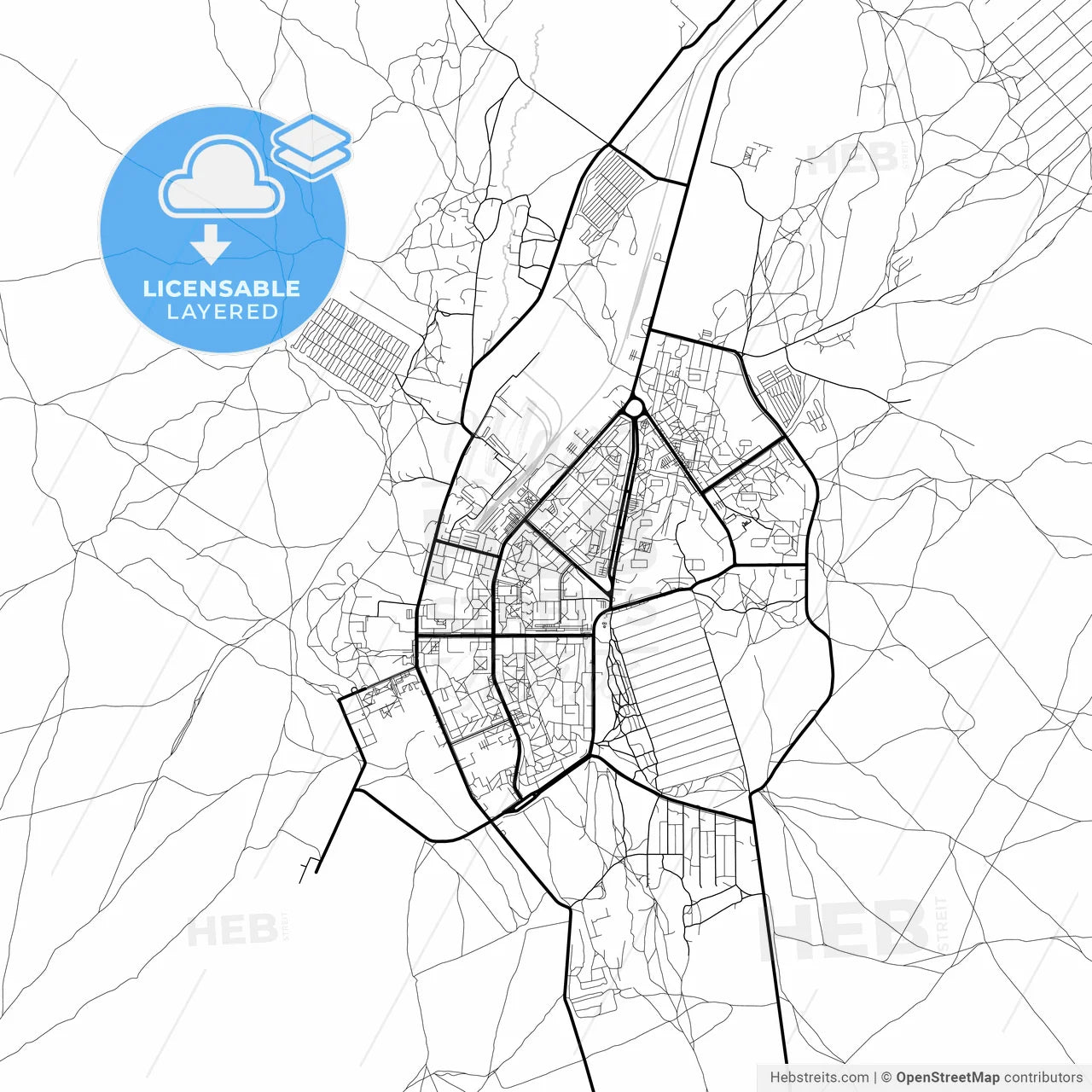 Layered PDF map of Stepnogorsk, Akmola Province, Kazakhstan