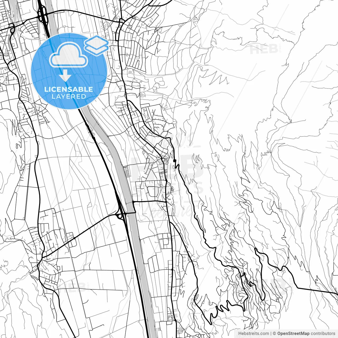 Layered PDF map of Vaduz, Liechtenstein