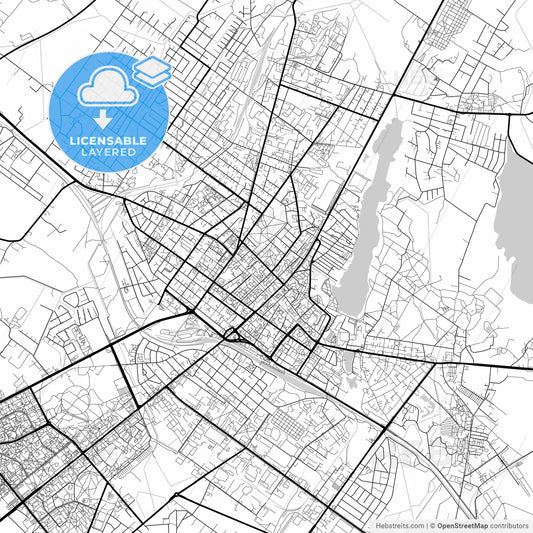 Layered PDF map of Šiauliai, Šiauliai County, Lithuania