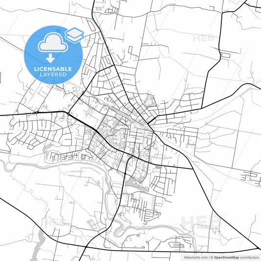 Layered PDF map of Mažeikiai, Telšiai County, Lithuania