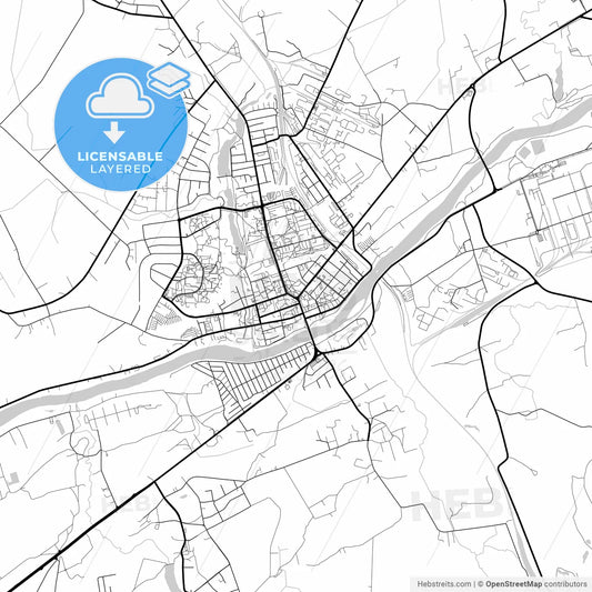 Layered PDF map of Jonava, Kaunas County, Lithuania
