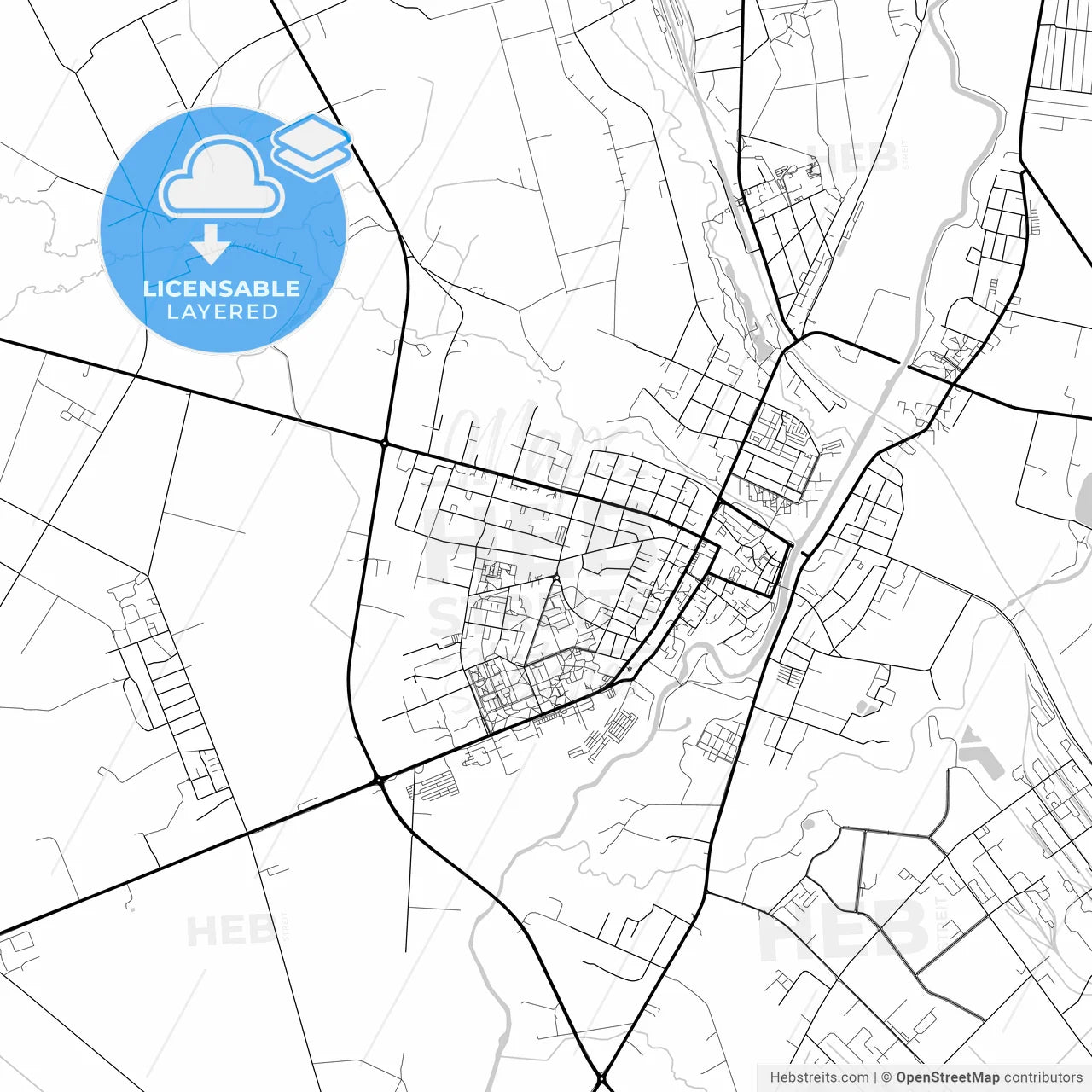 Layered PDF map of Kėdainiai, Kaunas County, Lithuania