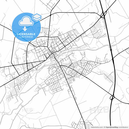 Layered PDF map of Ukmergė, Vilnius County, Lithuania