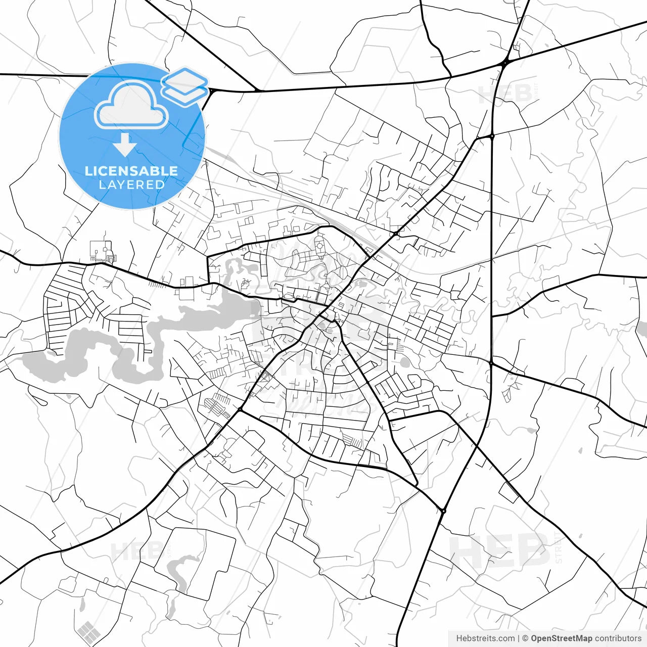 Layered PDF map of Plungė, Telšiai County, Lithuania