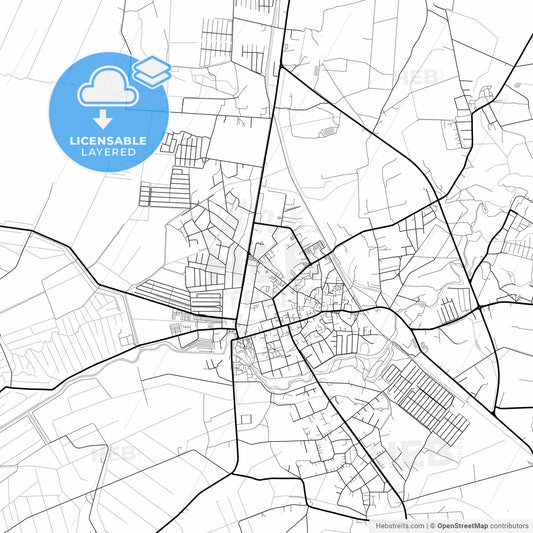 Layered PDF map of Šilutė, Klaipėda County, Lithuania