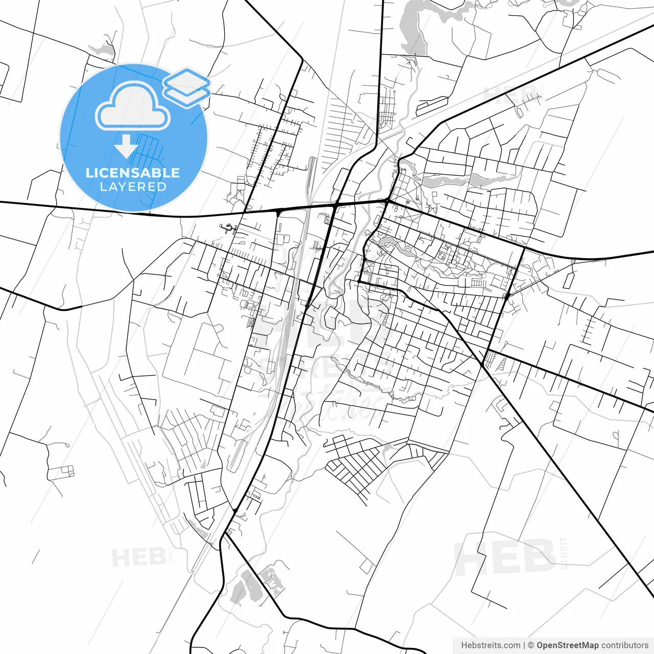 Layered PDF map of Kretinga, Klaipėda County, Lithuania