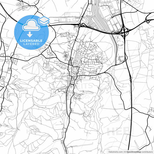 Layered PDF map of Dudelange, Esch-sur-Alzette, Luxembourg