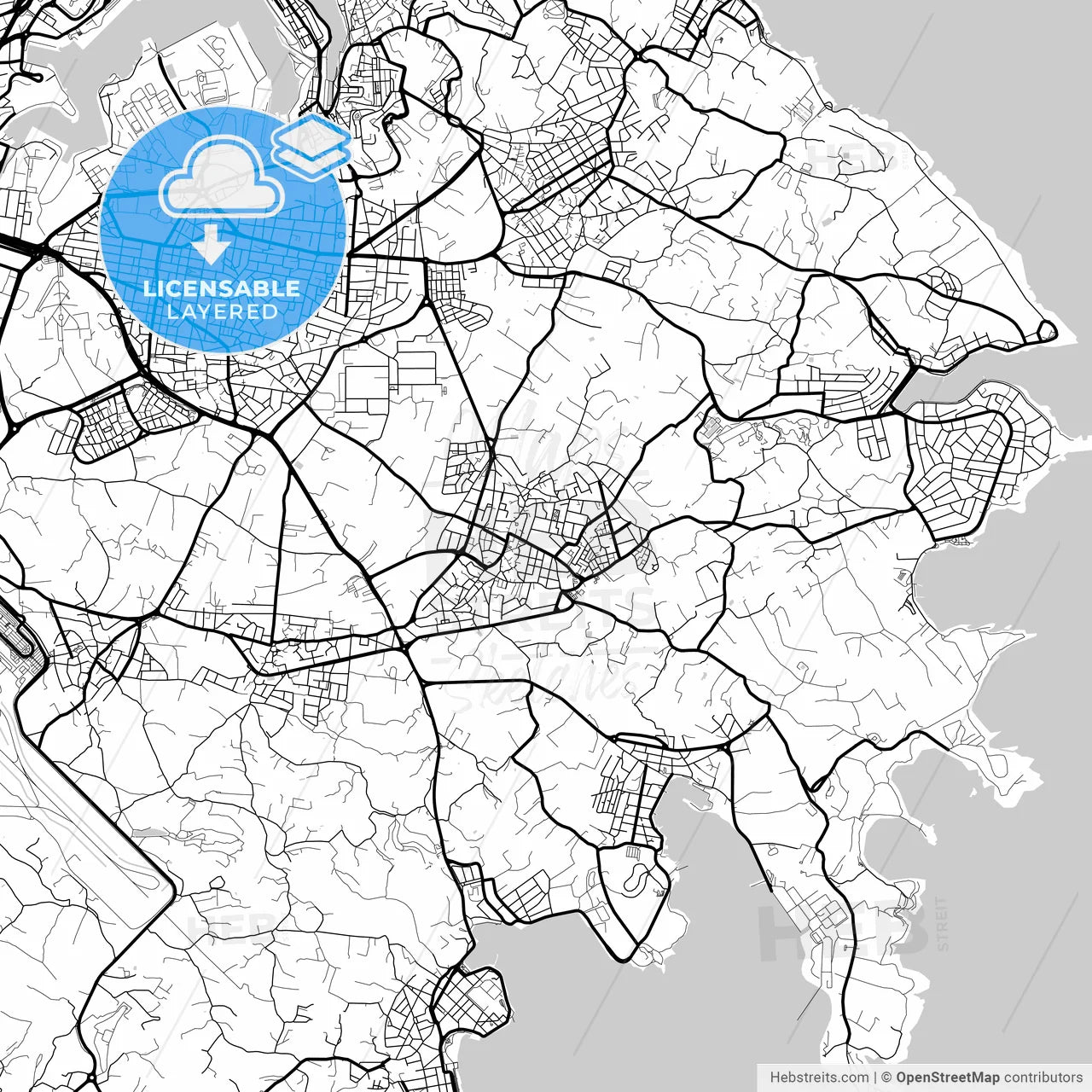 Layered PDF map of Żejtun, South Eastern Region, Malta