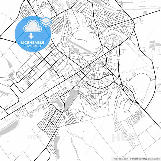 Layered PDF map of Bălți, Bălți municipality, Moldova