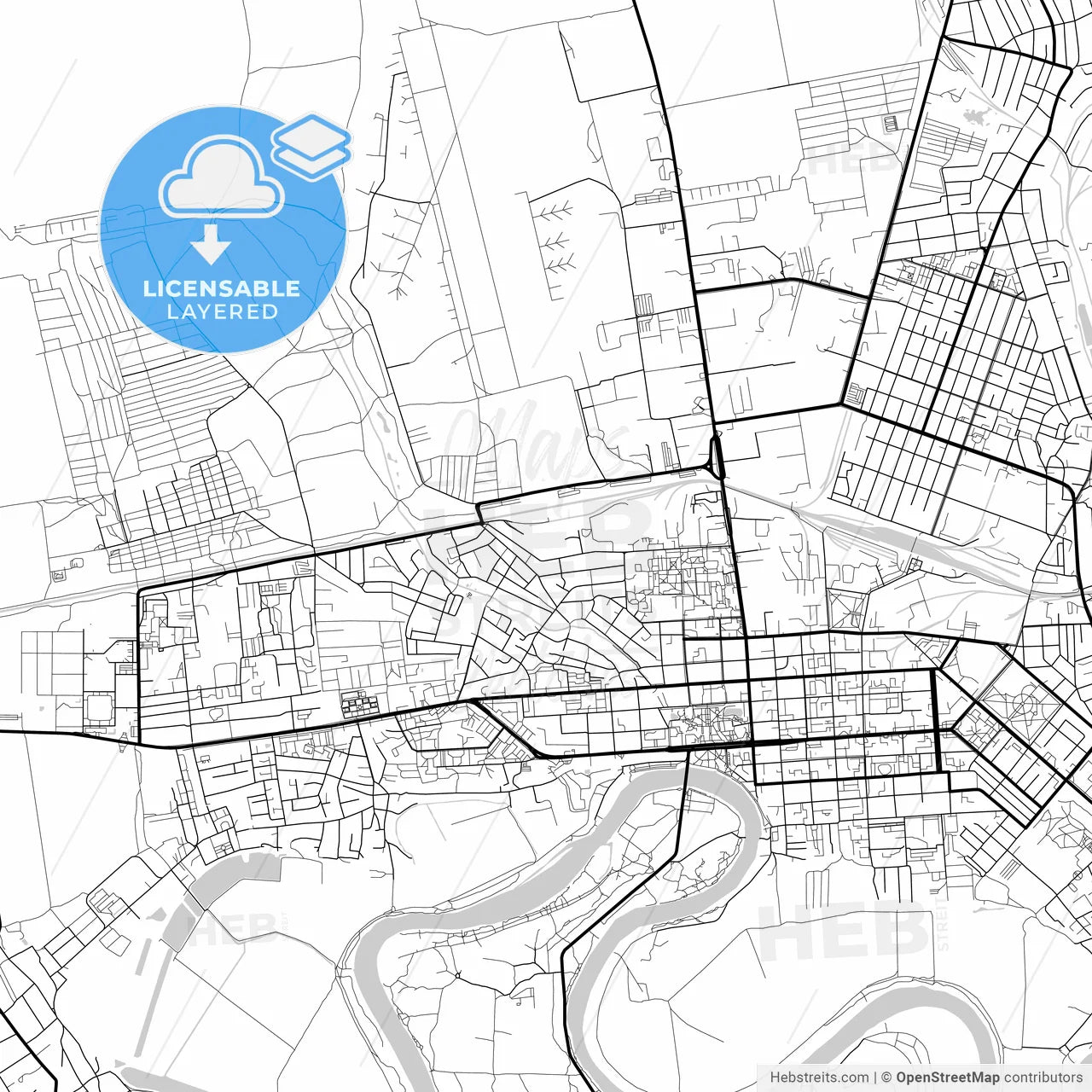 Layered PDF map of Tiraspol, Transnistria, Moldova