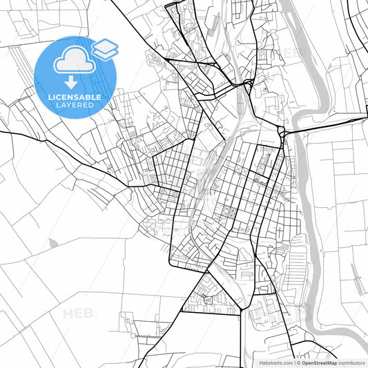 Layered PDF map of Bender (Tighina), Bender municipality, Moldova