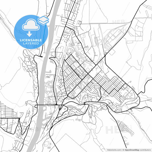 Layered PDF map of Rîbnița, Transnistria, Moldova