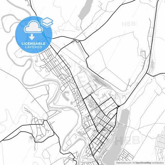 Layered PDF map of Ungheni, Ungheni district, Moldova