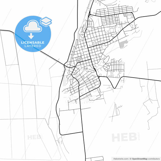 Layered PDF map of Cahul, Cahul district, Moldova