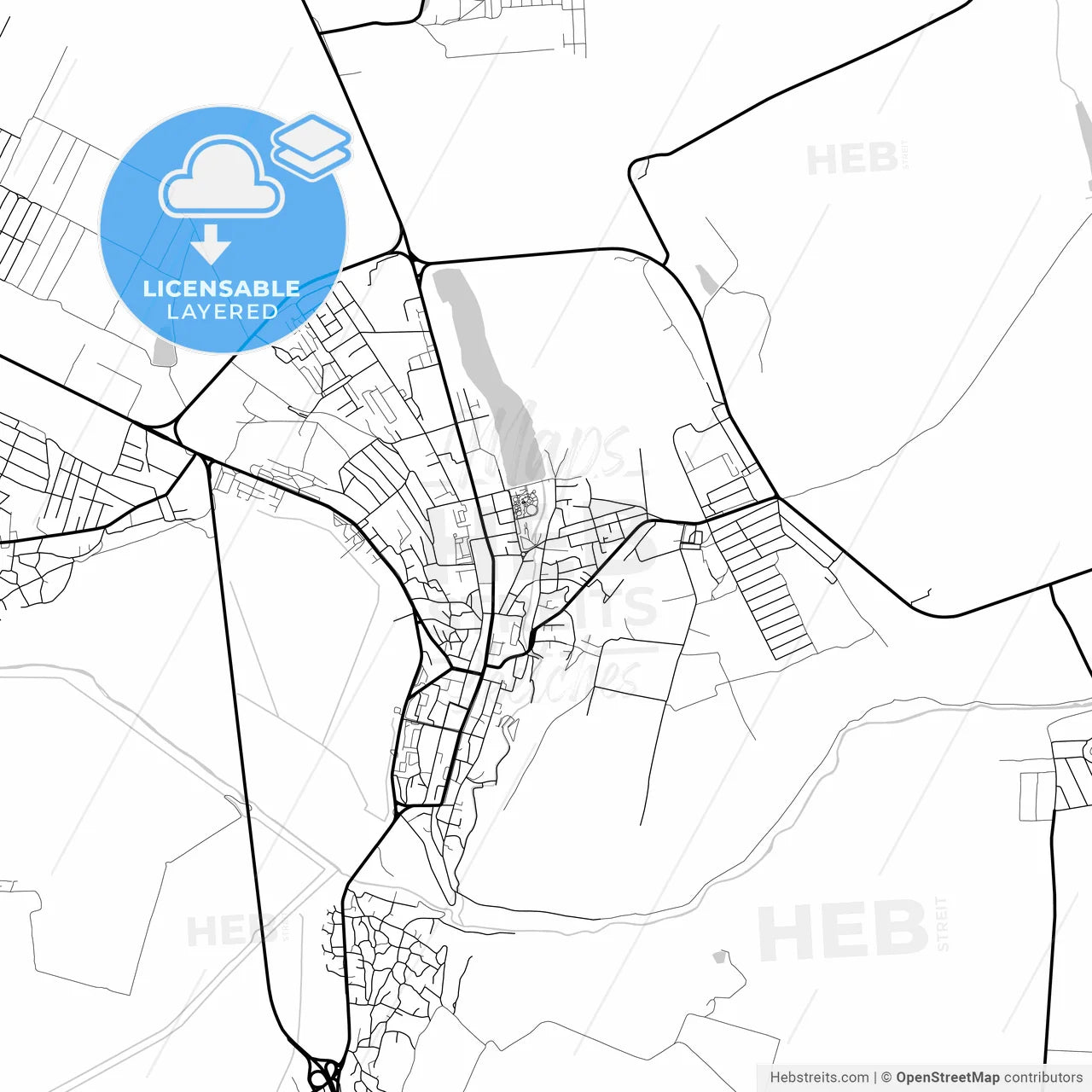 Layered PDF map of Orhei, Orhei district, Moldova