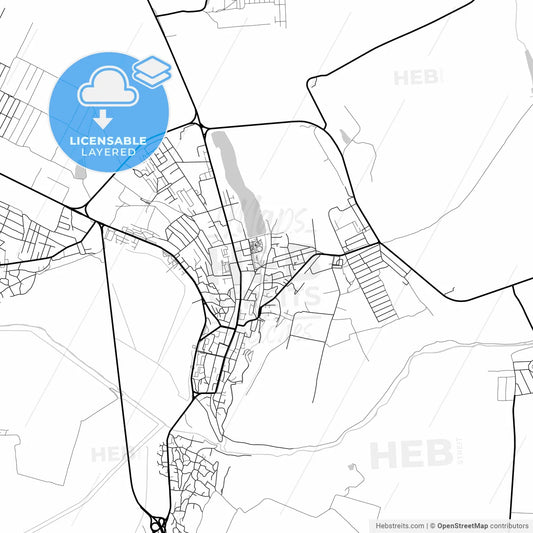 Layered PDF map of Orhei, Orhei district, Moldova
