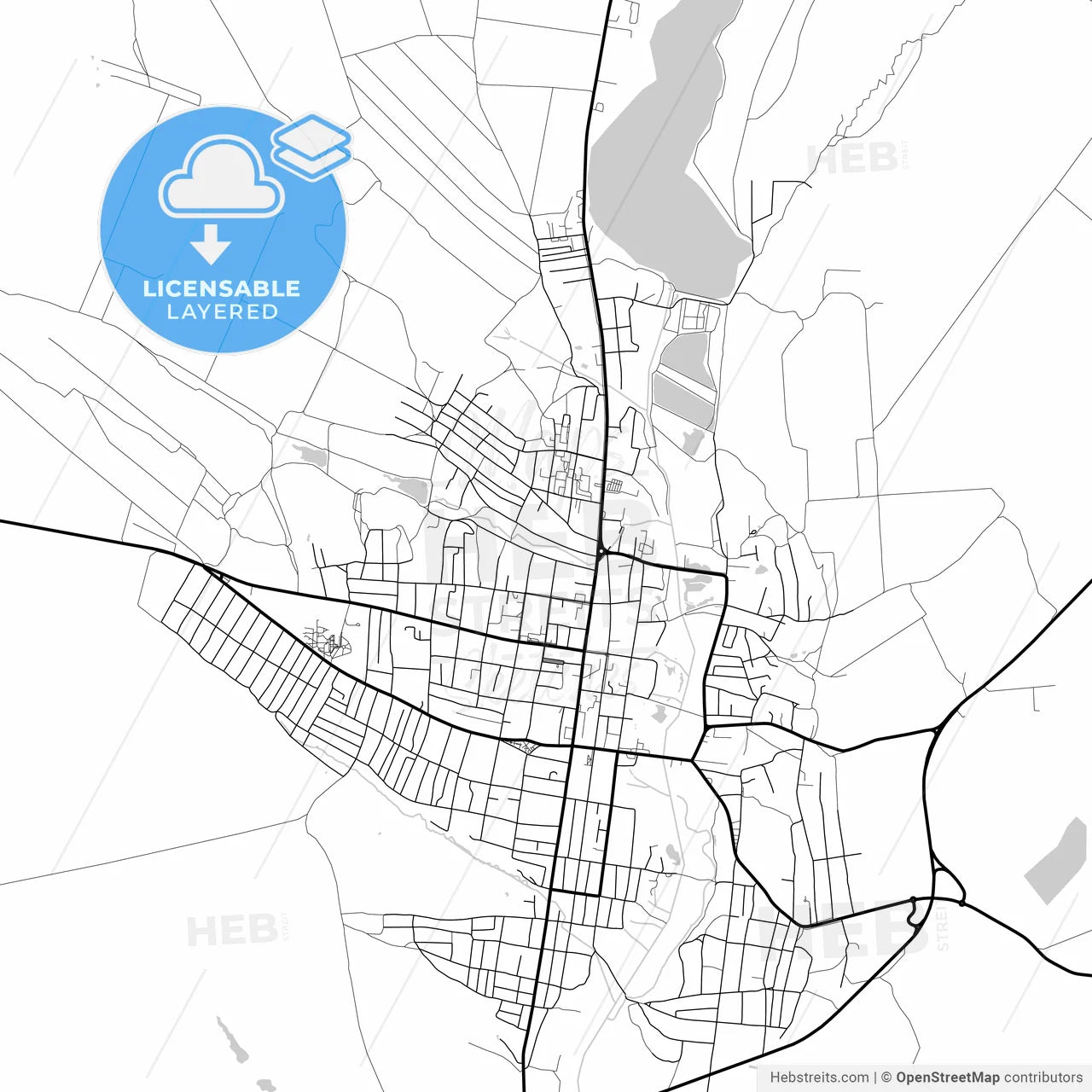 Layered PDF map of Comrat, Gagauzia, Moldova