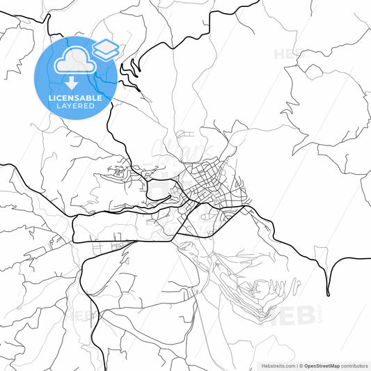 Layered PDF map of Pljevlja, Northern, Montenegro