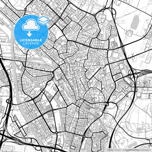 Layered PDF map of Utrecht, Utrecht, Netherlands