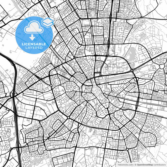 Layered PDF map of Eindhoven, North Brabant, Netherlands
