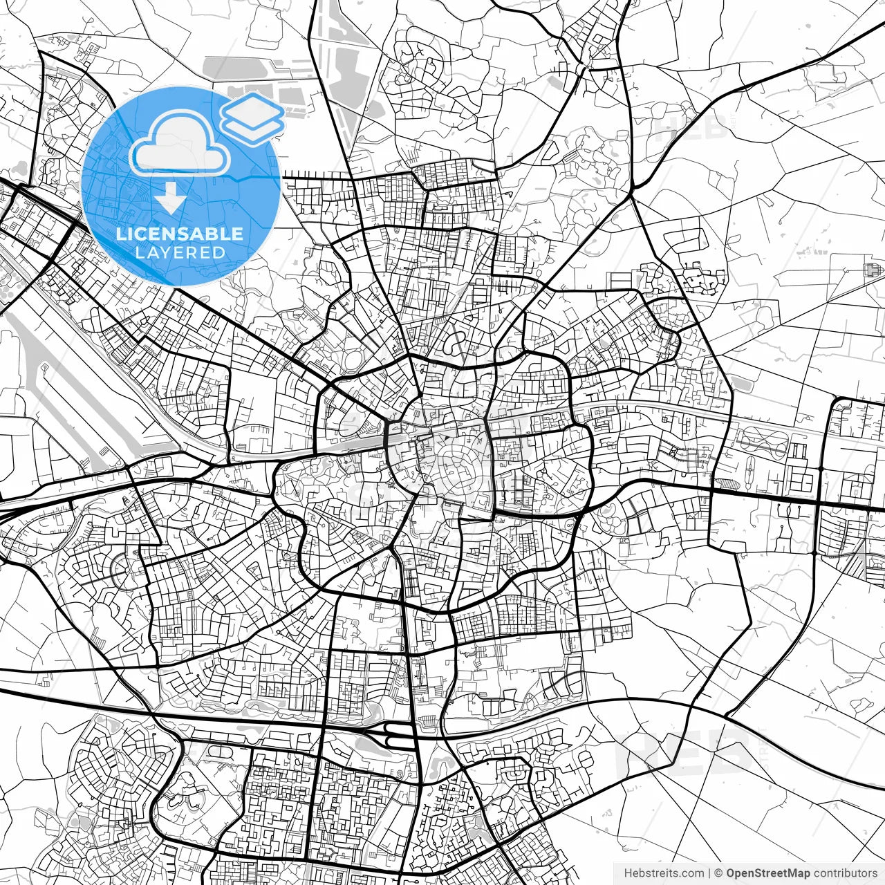 Layered PDF map of Enschede, Overijssel, Netherlands