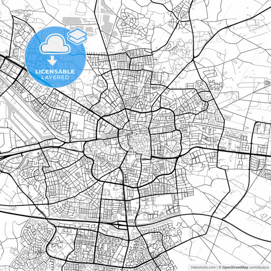 Layered PDF map of Enschede, Overijssel, Netherlands