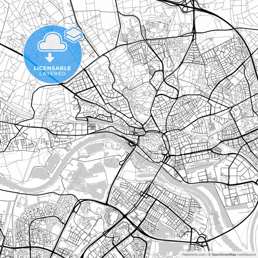 Layered PDF map of Arnhem, Gelderland, Netherlands