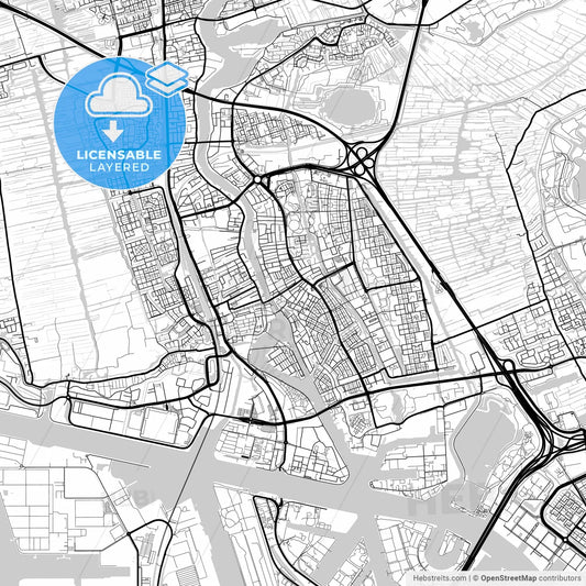 Layered PDF map of Zaanstad, North Holland, Netherlands