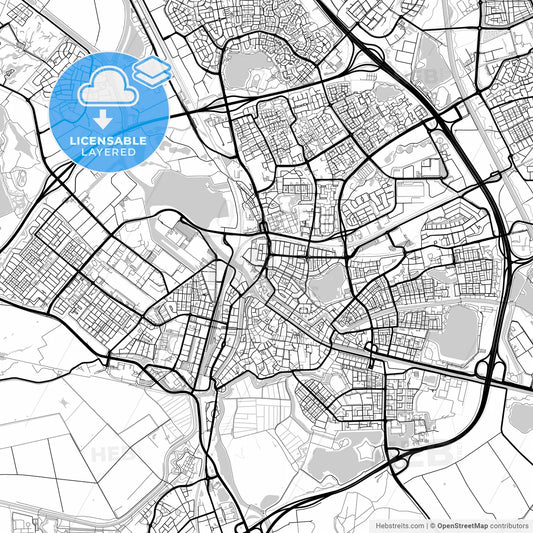 Layered PDF map of s-Hertogenbosch, North Brabant, Netherlands