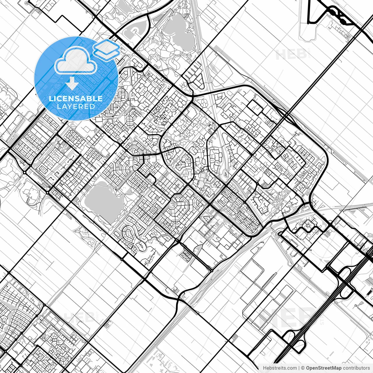 Layered PDF map of Haarlemmermeer, North Holland, Netherlands