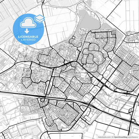 Layered PDF map of Zoetermeer, South Holland, Netherlands