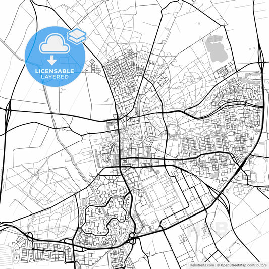 Layered PDF map of Emmen, Drenthe, Netherlands