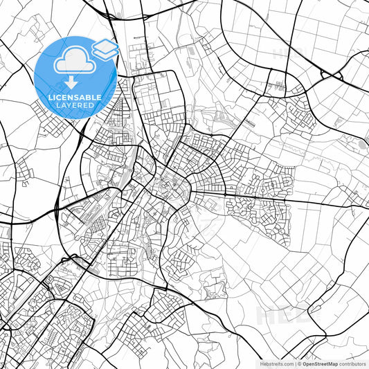 Layered PDF map of Sittard-Geleen, Limburg, Netherlands