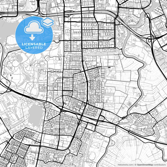 Layered PDF map of Amstelveen, North Holland, Netherlands