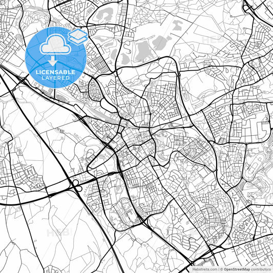 Layered PDF map of Heerlen, Limburg, Netherlands