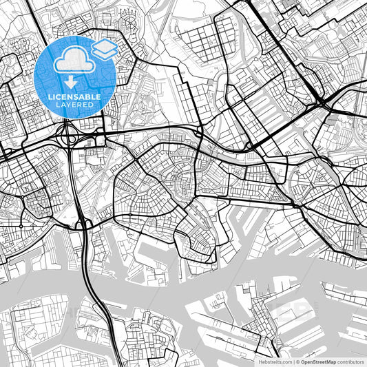 Layered PDF map of Schiedam, South Holland, Netherlands