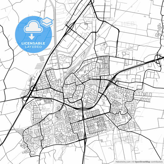 Layered PDF map of Roosendaal, North Brabant, Netherlands