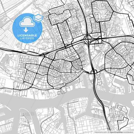Layered PDF map of Vlaardingen, South Holland, Netherlands