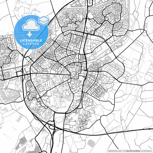 Layered PDF map of Assen, Drenthe, Netherlands