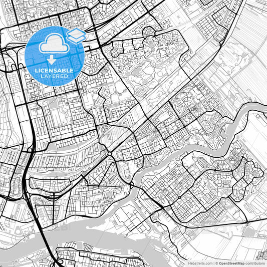 Layered PDF map of Capelle aan den IJssel, South Holland, Netherlands