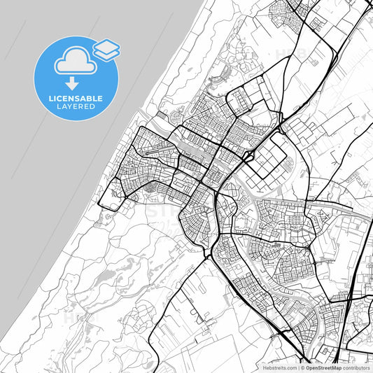 Layered PDF map of Katwijk, South Holland, Netherlands