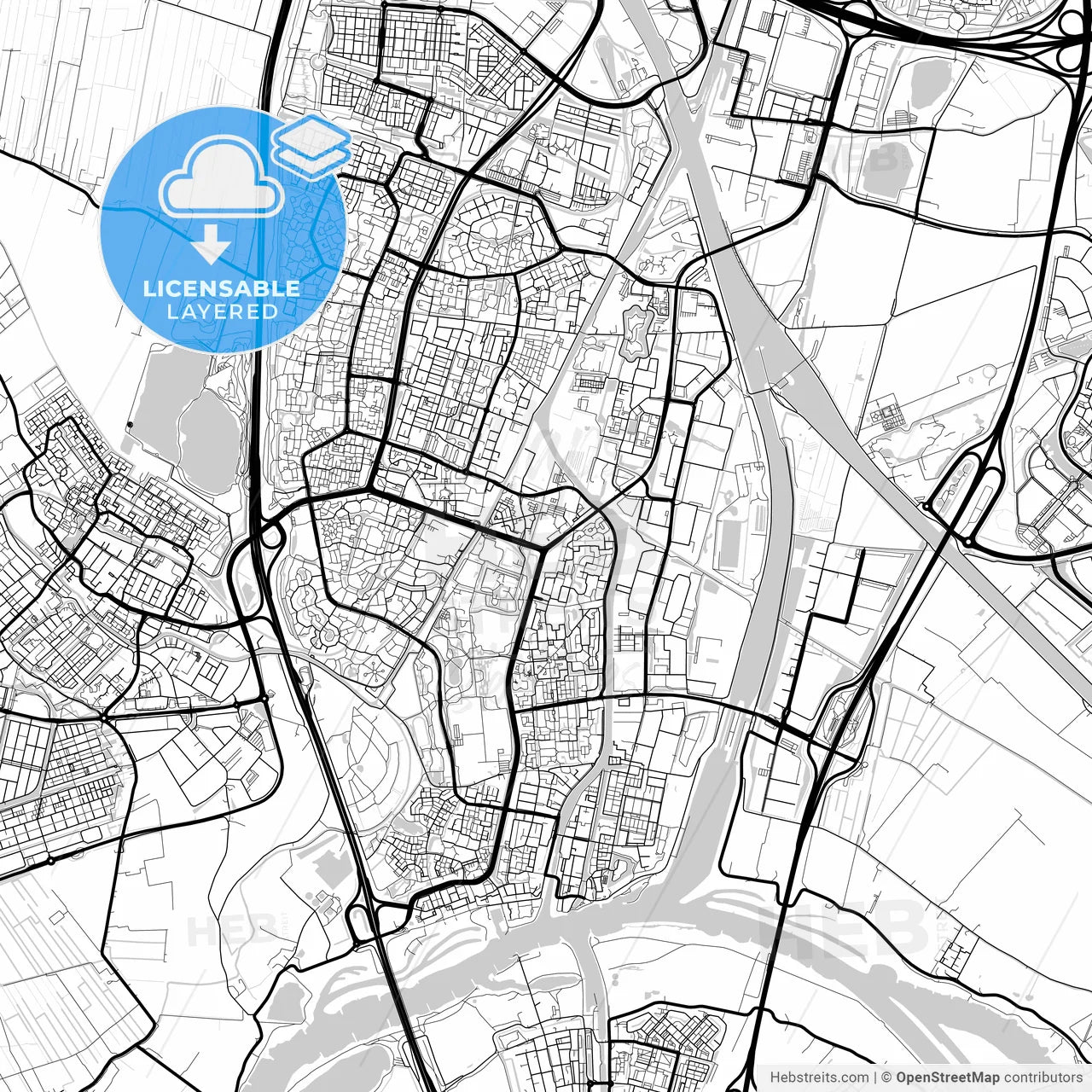 Layered PDF map of Nieuwegein, Utrecht, Netherlands