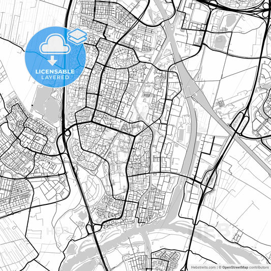 Layered PDF map of Nieuwegein, Utrecht, Netherlands