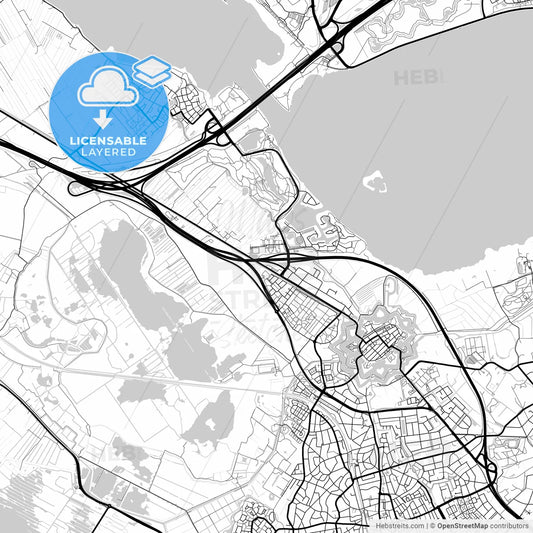 Layered PDF map of Gooise Meren, North Holland, Netherlands